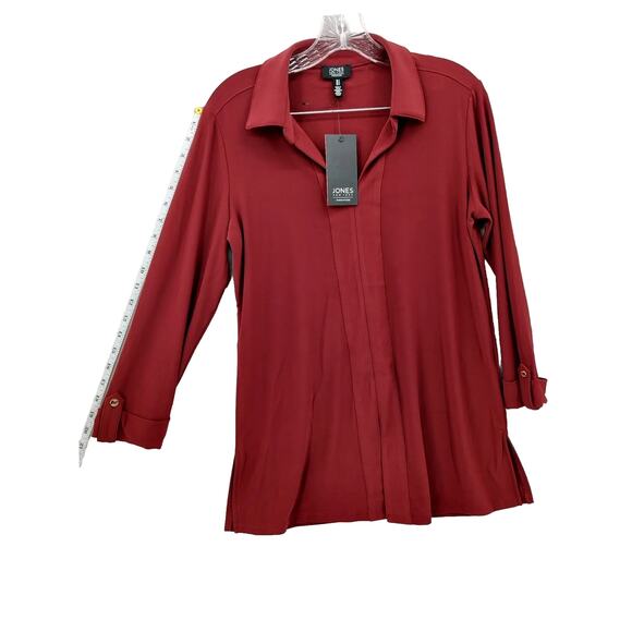 Jones New York Long Sleeve Women Blouse Shirt Size Small ~ Burgundy - Picture 8 of 10